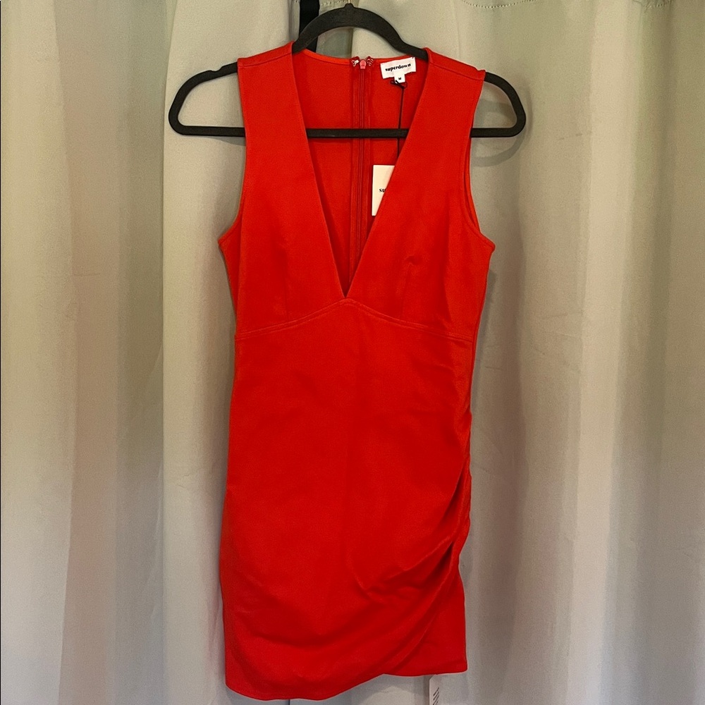 Superdown Bold Orange/Red Sleeveless Dress - Picture 2 of 3